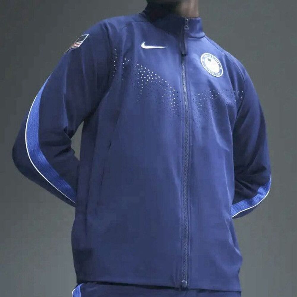 Nike Dri-FIT ADV Team USA Men’s Size S Blue Olympics 2024 Podium Zip-Up Jacket